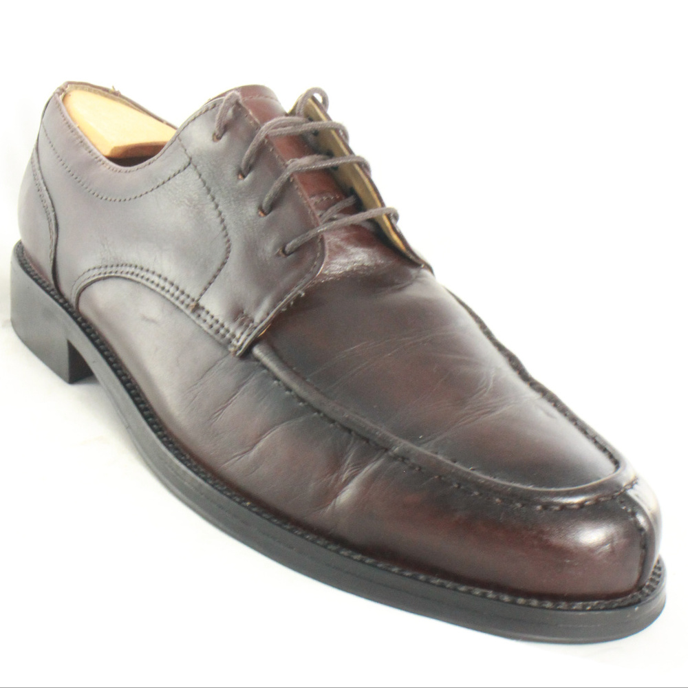 DOCKERS Premium Burgundy Leather Oxfords 10 Wide - Picture 2 of 8